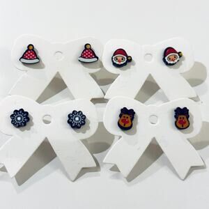 4 Pairs Assorted Christmas Earrings